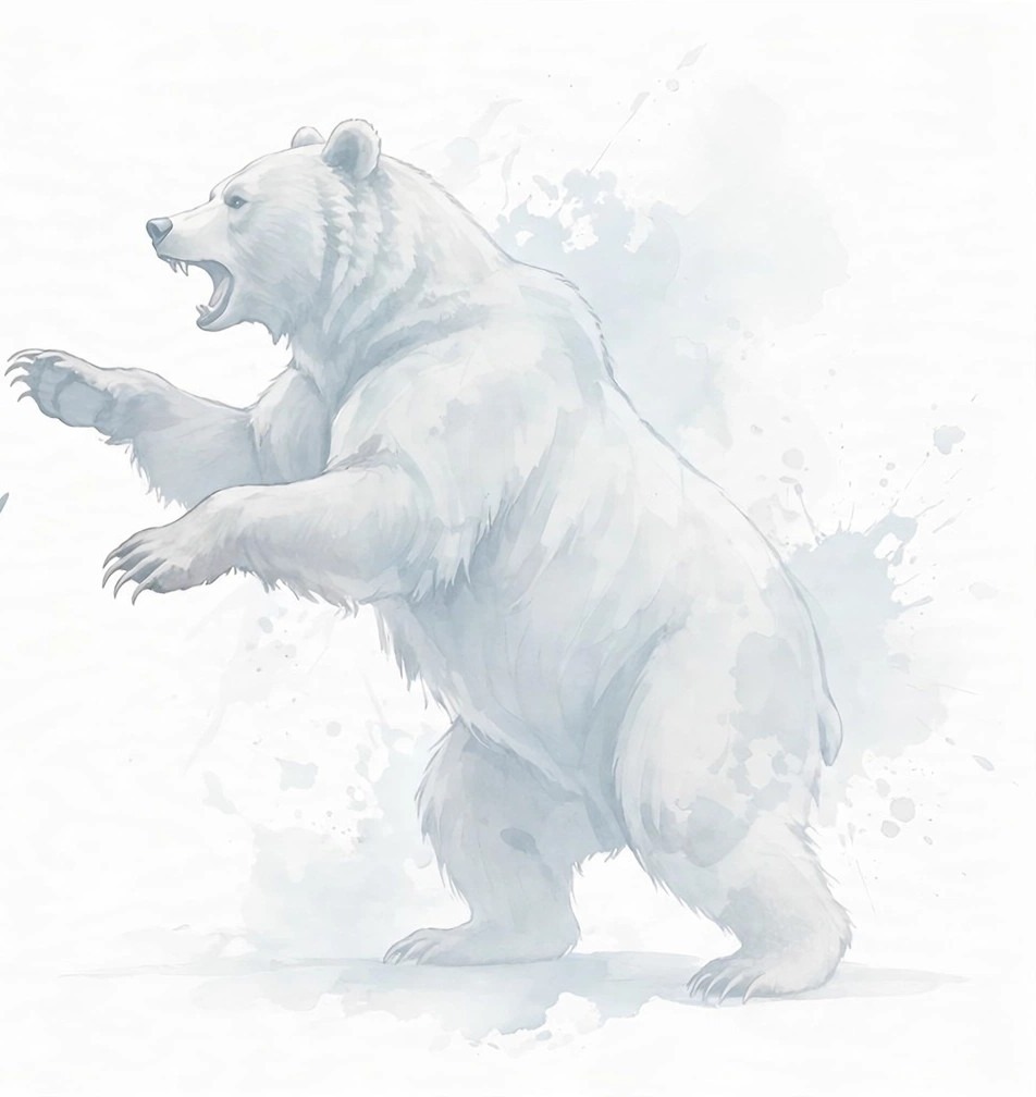 Bear artwork representing a falling stock market